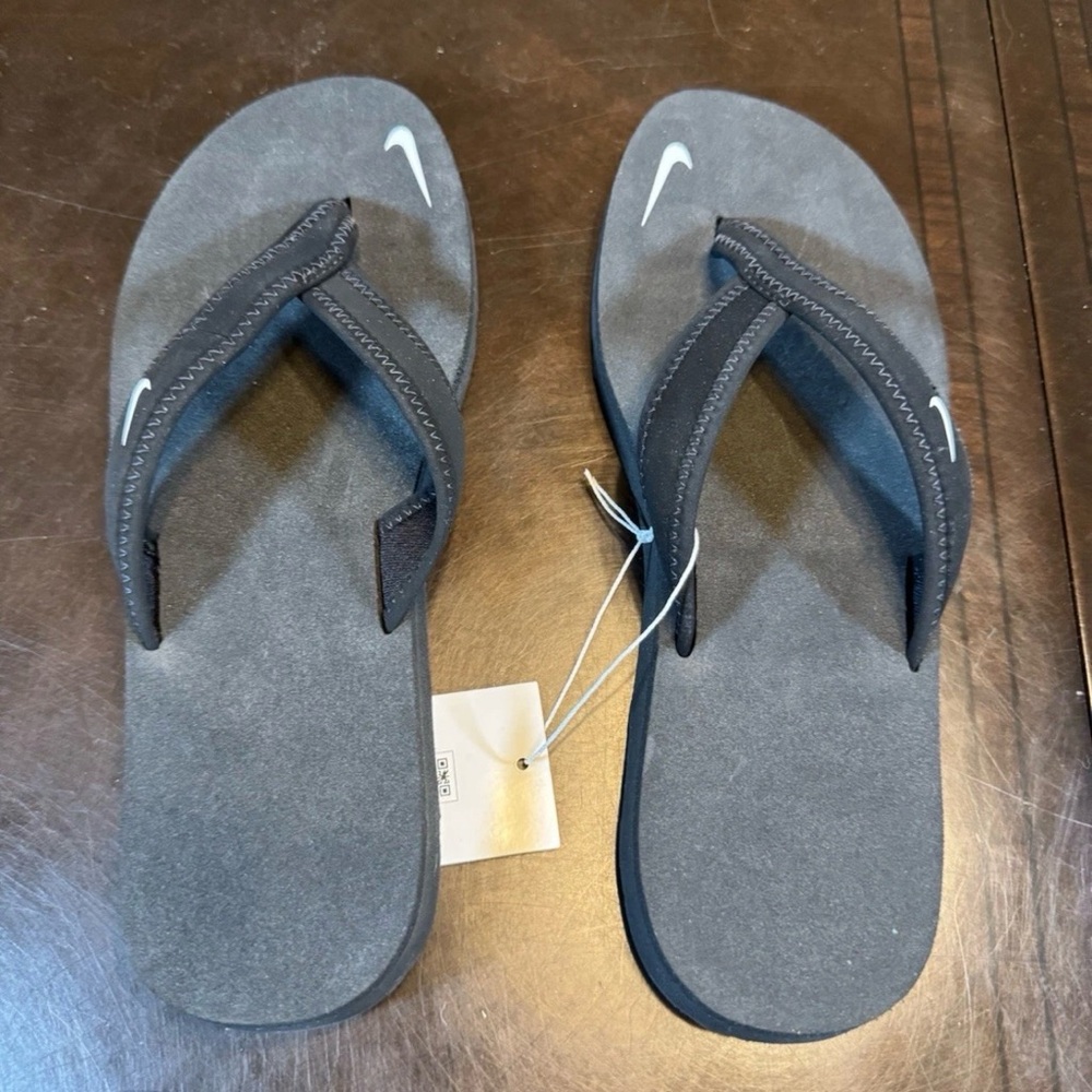 New Nike Thong Slides Sandals Black Flip Flop Size US 7 - Picture 11 of 13